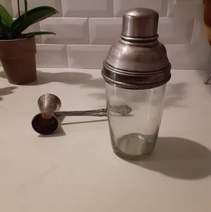 Pottery Barn cocktail shaker & jigger